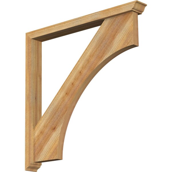 Ekena Millwork Westlake Traditional Rough Sawn Bracket w/ Offset Brace, Western Red Cedar, 4"W x 36"D x 36"H BKT0402X36X36WTL01RWR - main